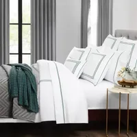 Fieldcrest Border Stripe 3-pc. Embroidered Comforter Set