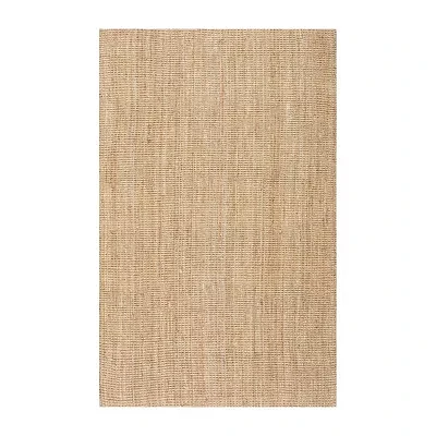 nuLoom Hand Woven Ashli Solid Jute Rug