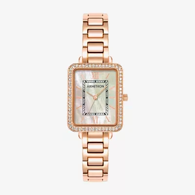 Armitron Womens Crystal Accent Rose Goldtone Bracelet Watch 75-5841mprg