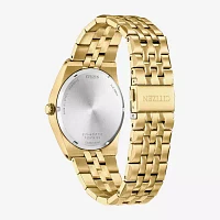 Citizen Mens Gold Tone Stainless Steel Leather Bracelet Watch Bm7333-85e