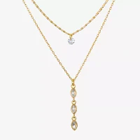 Bijoux Bar Delicates Delicates Gold Tone Glass 16 Inch Link Pendant Necklace