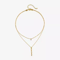 Bijoux Bar Delicates Delicates Gold Tone Glass 16 Inch Link Pendant Necklace