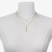 Bijoux Bar Delicates Delicates Gold Tone Glass 16 Inch Link Pendant Necklace