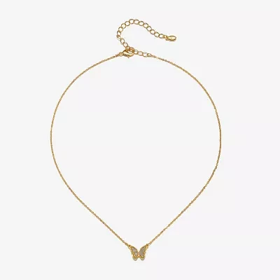 Bijoux Bar Delicates Gold Tone 16 Inch Link Butterfly Pendant Necklace