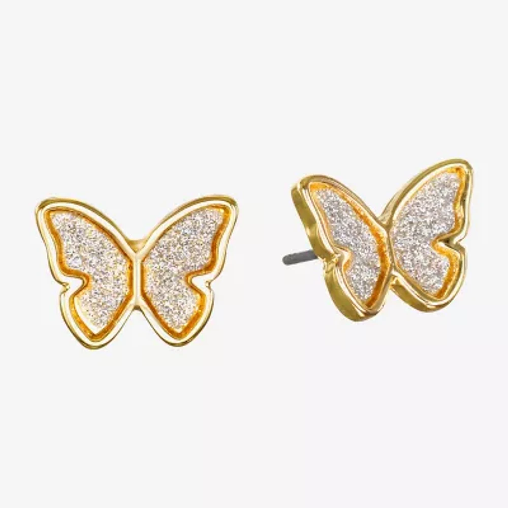 Bijoux Bar Delicates Gold Tone 12.6mm Butterfly Stud Earrings