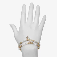 Bijoux Bar Delicates Gold Tone 2-pc. Cross Bracelet Set