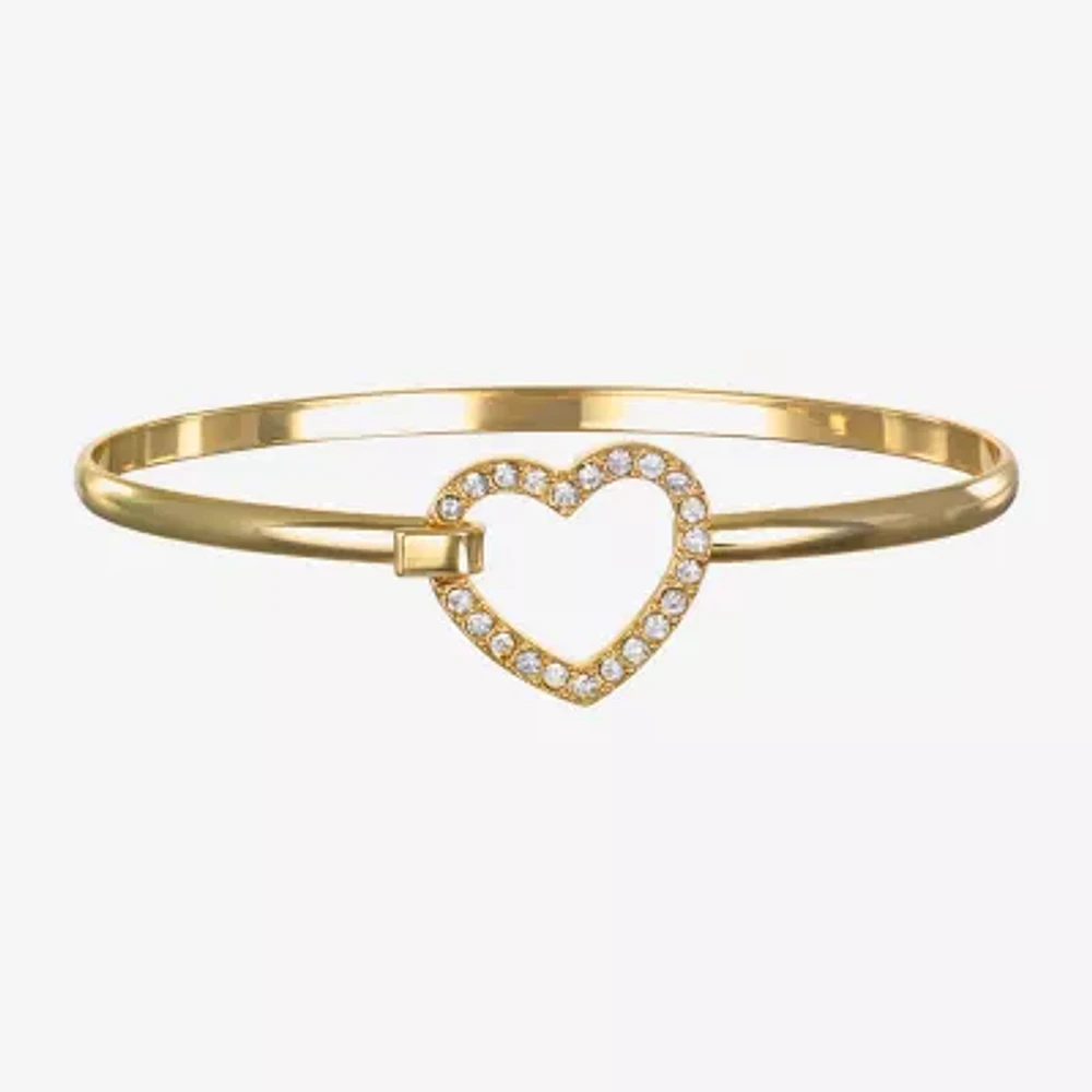 Bijoux Bar Delicates Gold Tone Heart Bangle Bracelet