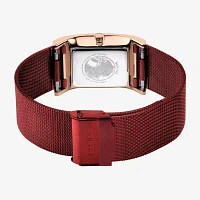 Bering Womens Red Stainless Steel Bracelet Watch 10426-363-S