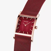 Bering Womens Red Stainless Steel Bracelet Watch 10426-363-S