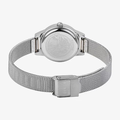 Bering Womens Crystal Silver Tone Mesh Bracelet Watch-11125-000