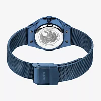 Bering Solar Womens Blue Mesh Bracelet Watch-14427-393