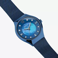 Bering Solar Womens Blue Mesh Bracelet Watch-14427-393