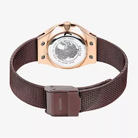 Bering Womens Brown Stainless Steel Bracelet Watch 14427-265