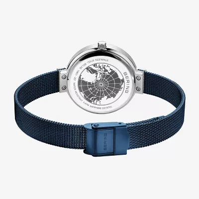 Bering Womens Blue Stainless Steel Bracelet Watch 14631-307