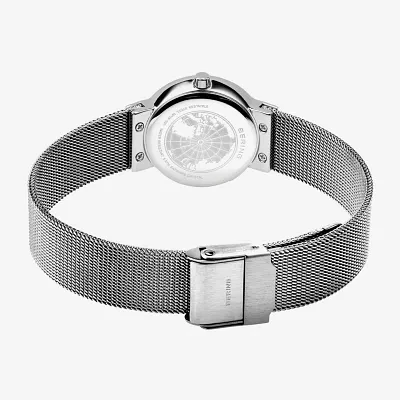 Bering Womens Silver Tone Stainless Steel Bracelet Watch