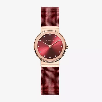 Bering Womens Red Stainless Steel Bracelet Watch -363