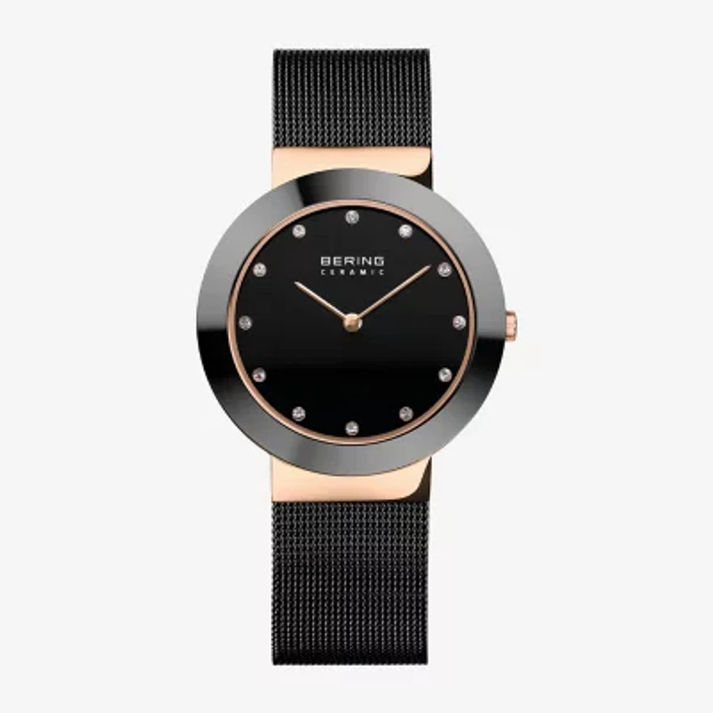 Bering Womens Black Stainless Steel Bracelet Watch 11435-166