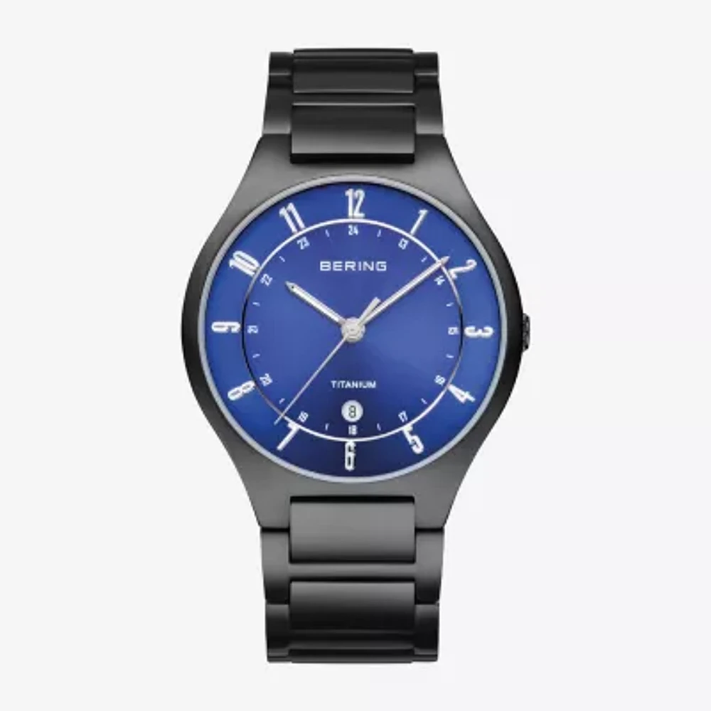 Bering Mens Black Stainless Steel Bracelet Watch 11739-727