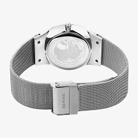 Bering Mens Gray Stainless Steel Bracelet Watch 11938-007