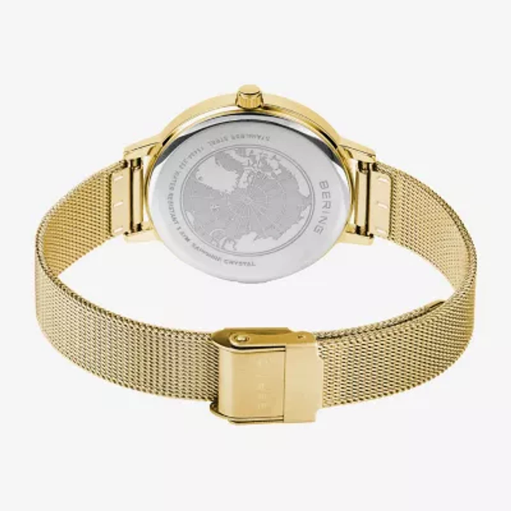 Bering Womens Gold Tone Stainless Steel Bracelet Watch 13434-333