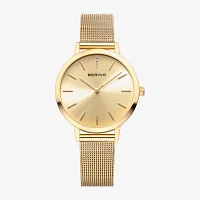 Bering Womens Gold Tone Stainless Steel Bracelet Watch 13434-333