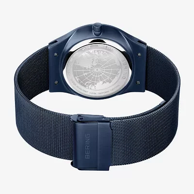 Bering Mens Blue Stainless Steel Bracelet Watch