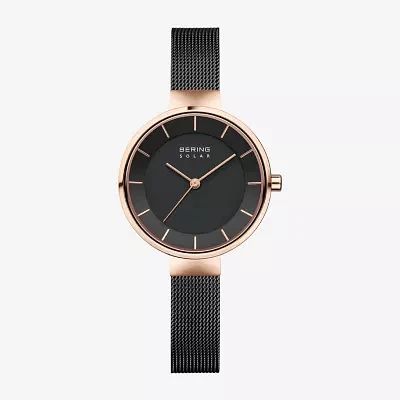 Bering Mens Black Stainless Steel Bracelet Watch 14631-166
