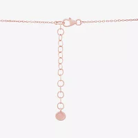 Womens Lab Created White Crystal 14K Rose Gold Over Silver 14K Rose Gold Circle Pendant Necklace