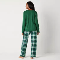 North Pole Trading Co. Womens Crew Neck Long Sleeve Matching Family Pant Pajama Set