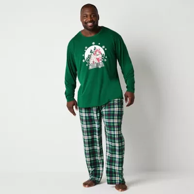 North Pole Trading Co. Mens Big Crew Neck Long Sleeve 2-pc. Matching Family Pant Pajama Set