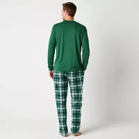 North Pole Trading Co. Mens Crew Neck Long Sleeve 2-pc. Matching Family Pant Pajama Set