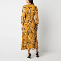 Studio 1 Womens Long Sleeve Floral Maxi Dress