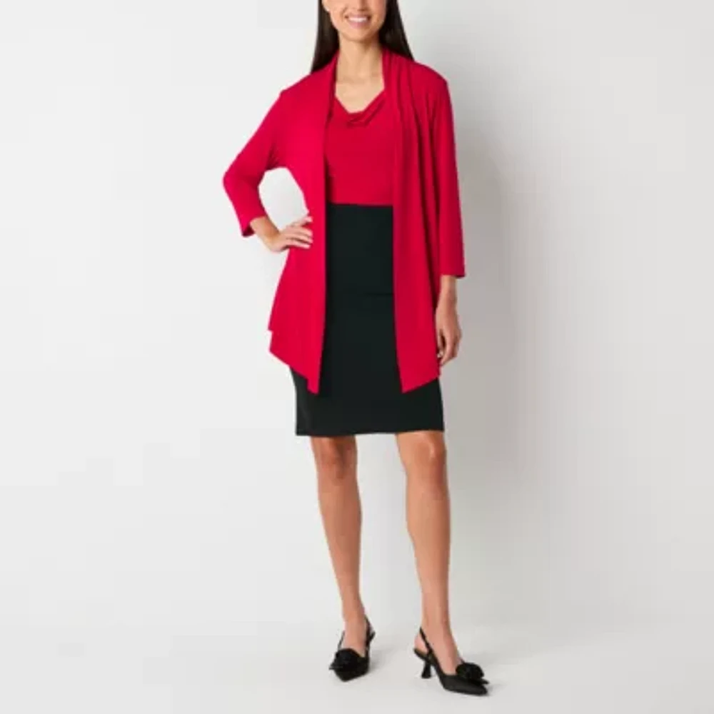 Connected Apparel Womens Faux-Jacket Dress