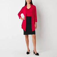 Connected Apparel Womens Faux-Jacket Dress