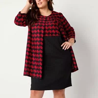 Danny & Nicole Womens Jacket Dress Plus