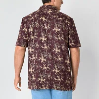 mutual weave Camp Big and Tall Mens Classic Fit Short Sleeve Floral Button-Down Shirt