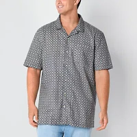 mutual weave Camp Big and Tall Mens Classic Fit Short Sleeve Floral Button-Down Shirt