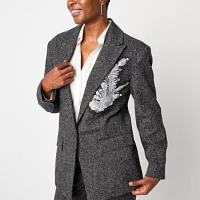 Worthington Womens Classic Fit Tweed Blazer