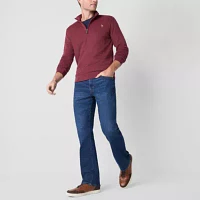 U.S. Polo Assn. Flatback Mens Mock Neck Long Sleeve Quarter-Zip Pullover