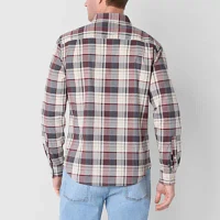 mutual weave Mens Easy-on + Easy-off Regular Fit Long Sleeve Plaid Button-Down Shirt