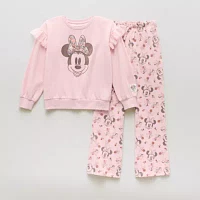 Disney Collection Little & Big Girls 2-pc. Fleece Minnie Mouse Pant Set