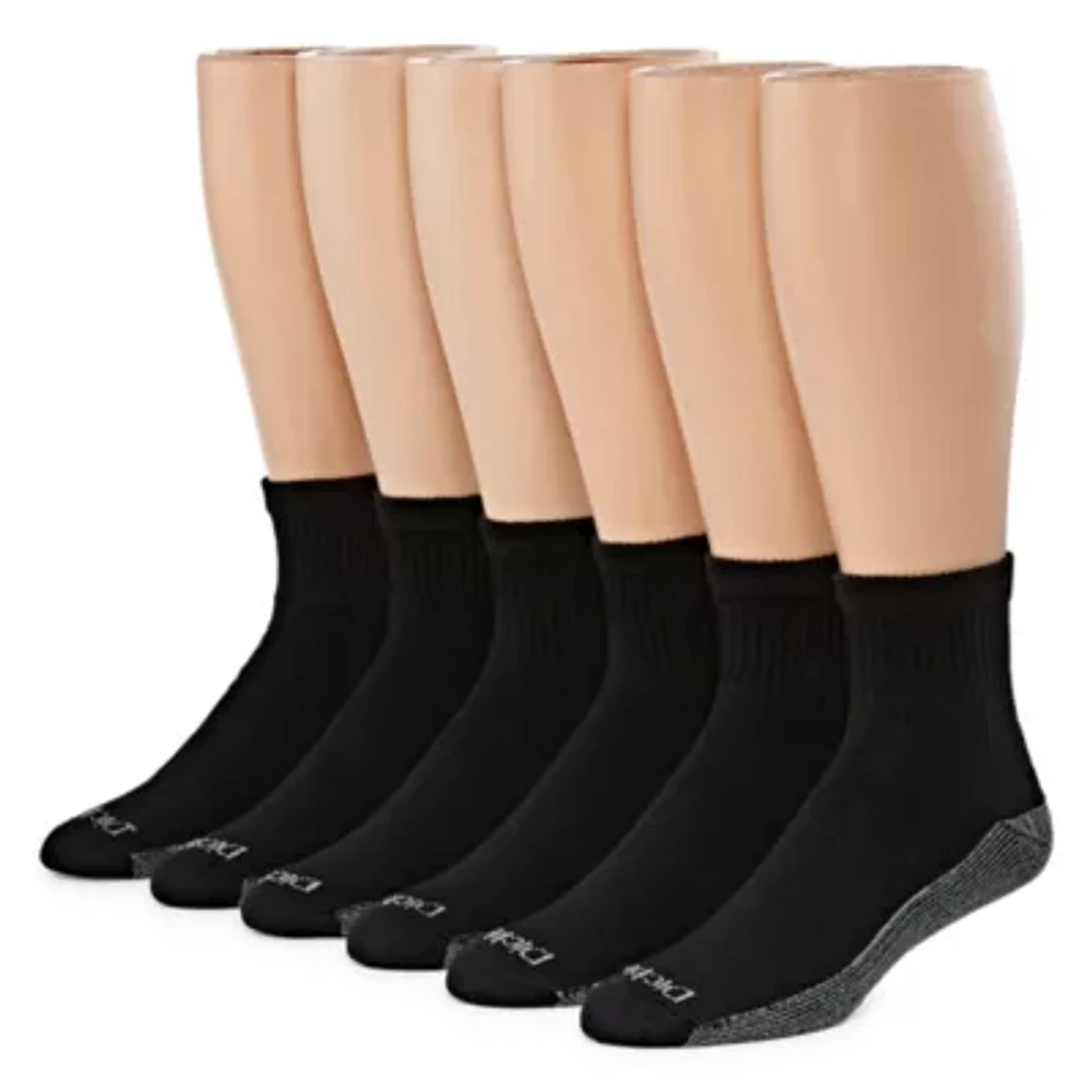 Dickies Dri-Tech Work 6 Pair Quarter Ankle Socks Mens