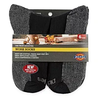 Dickies Dri-Tech Work 6 Pair Quarter Ankle Socks Mens