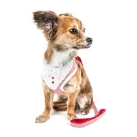 Pet Life Luxe 'Spawling' 2-In-1 Mesh Reversed Adjustable-Leash W/ Fashion Bowtie Dog Harnesses