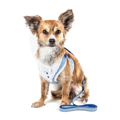 Pet Life Luxe 'Spawling' 2-In-1 Mesh Reversed Adjustable-Leash W/ Fashion Bowtie Dog Harnesses