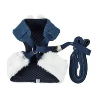 Pet Life Luxe 'Pom Draper' 2-In-1 Mesh Reversed Adjustable-Leash W/ Pom-Pom Bowtie Dog Harness