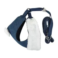 Pet Life Luxe 'Pom Draper' 2-In-1 Mesh Reversed Adjustable-Leash W/ Pom-Pom Bowtie Dog Harnesses