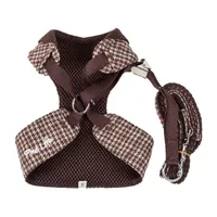 Pet Life Luxe 'Houndsome' 2-In-1 Mesh Reversible Plaided Collared Adjustable-Leash Dog Harness