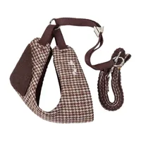 Pet Life Luxe 'Houndsome' 2-In-1 Mesh Reversible Plaided Collared Adjustable-Leash Dog Harness