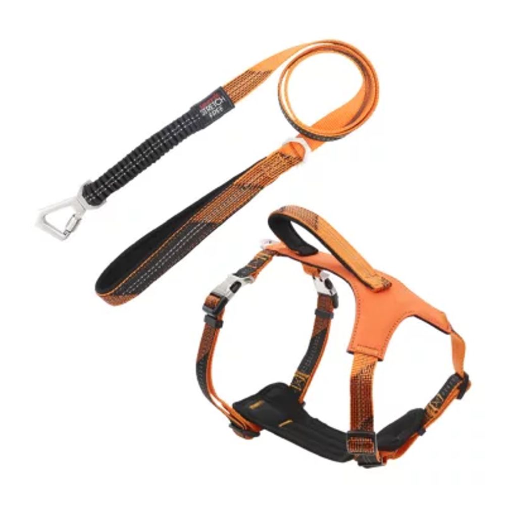 Pet Life Geo-Prene' 2-In-1 Shock Absorbing Neoprene Padded Reflective Leash Dog Harnesses